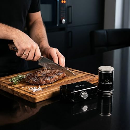 Knife Sharpener, Rolling Knife Sharpener Kit, Adjustable 10-30° Angle, 4-Disc Knife Sharpening Kit, Diamond, Whetstone & Ceramic Discs, Leather Strop, Magnetic Base