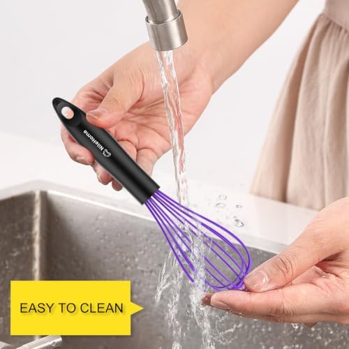 NileHome Silicone Whisk 10" Kitchen Whisk,Purple