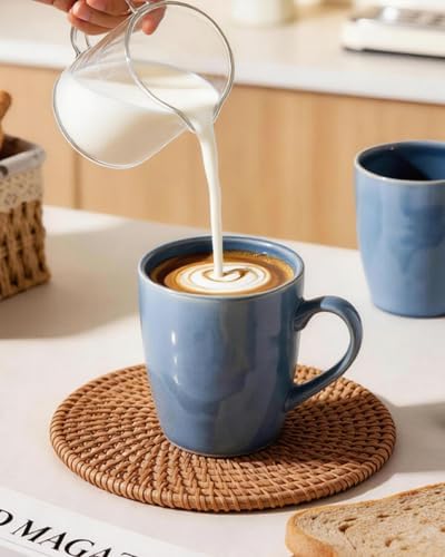 famiware Aurora Coffee Mugs, 14oz Mug Set of 6, Stoneware Cup with Handle