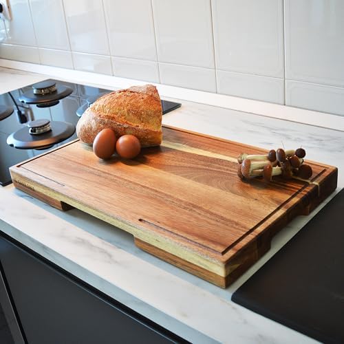 Acacia Wood Cutting Board for Kitchen, Thick Non Toxic Butcher Block