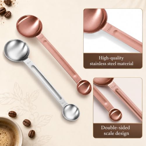 2Pcs Double Sided Measuring Spoon, 1 Tsp (5ml) & 1 Tbsp (15ml)