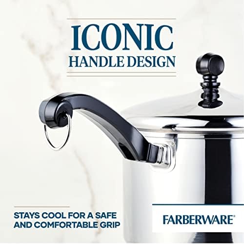 Farberware Classic Series Stainless Steel Straining Sauce Pan with Lid, 3-Quart Sauce Pan With Pour Spout (Pack of 3)