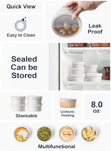 LE TAUCI Ramekins Oven Safe with Lids, 8 oz Ramikin Set for Creme brulee, Souffle, Dipping Sauces, Ceramic Food Storage Containers, Baking Dishes - 4.4 inch, Set of 4, Arctic White