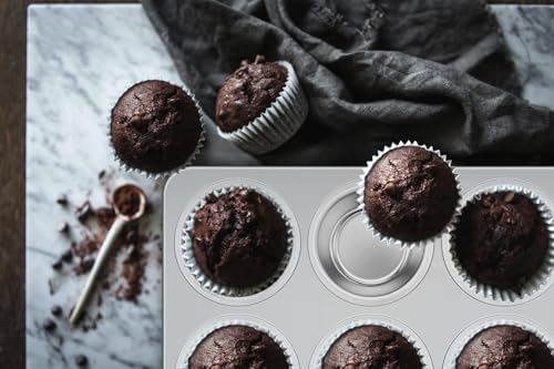 Leonyo Non-Toxic Stainless Steel Muffin Pan Metal Cupcake Pan 6 Cup