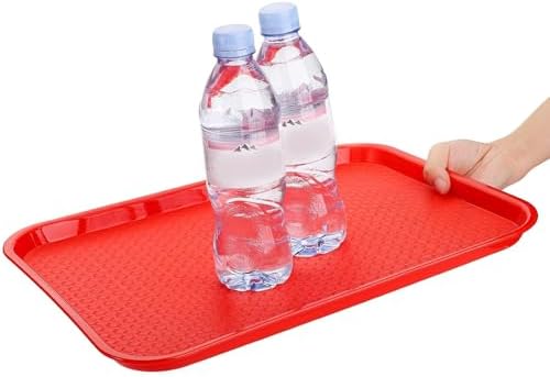 Yarlung 6 Pack Plastic Fast Food Trays, 16x12 Inches Restaurant Serving Trays Set for Coffee Table, Kitchen, Party, 6 Colors
