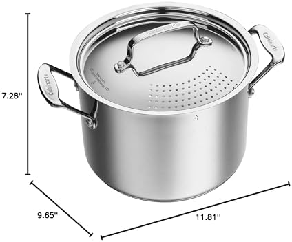 Cuisinart 766S-22 6 Qt. Stainless Steel Pasta Pot w/Straining Cover Chef's-Classic-Stainless-Cookware-Collection, 6-Quart