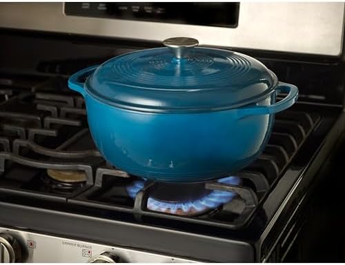 Mercer Culinary Enameled Cast Iron Round Dutch Oven, 6 qt., Turquoise