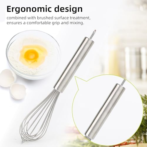 Stainless Steel Small Whisk for Cooking, 8 inches