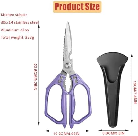 Kitchen Scissor Heavy Duty Stainless Steel Kitchen Shears for Food Purple