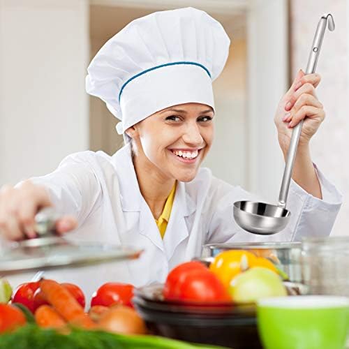 Meekoo 3 Pcs Stainless Steel Ladles Soup with Long Handle, 5oz