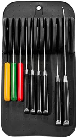 madesmart Classic Knife Mat for 11 Knives with Soft Grip Base, Carbon, Large (Pack of 6)