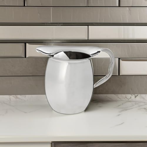 Winco 3 Quart Deluxe Bell Pitcher with Ice Catcher, Stainless Steel, Medium