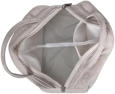 Machine Washable Women Quilted Fabric Insulated Reusable Cooler Lunch Bag Tote Adult Thermal Lunch Box Storage Bag for Work (Cloud Camo)