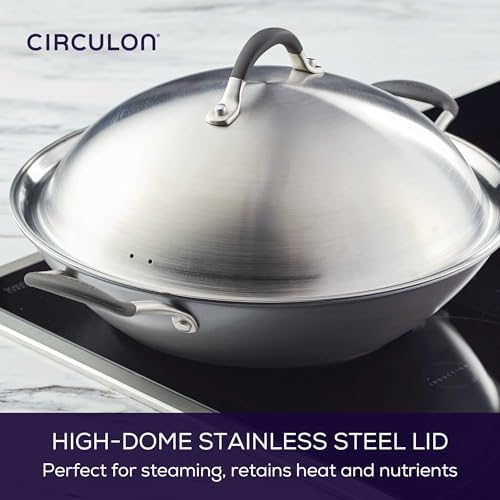 Circulon A1 Series Nonstick Induction Wok with Lid, 14-Inch, Graphite