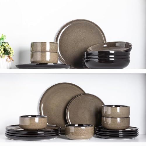 LERATIO Ceramic Dinner Plates Set of 6,10.5 Inch Reactive Glaze Plate Sets