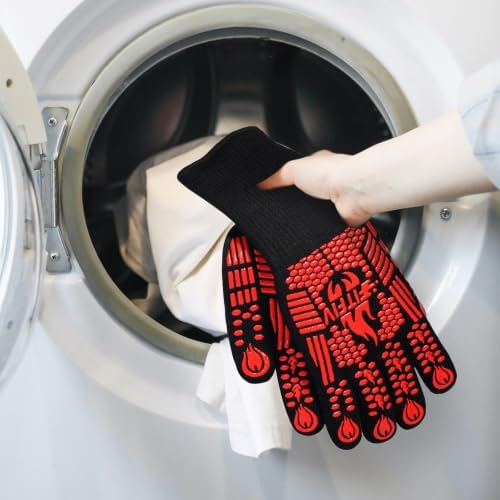 BBQ Gloves, 1472°F Heat Resistant with Silicone Grip Oven Mitts