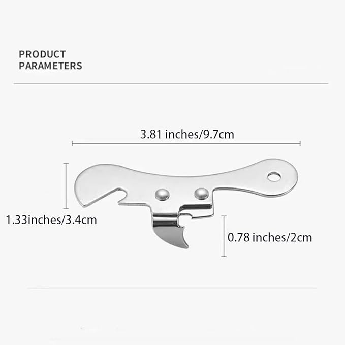 Can Opener Manual Stainless Steel Camping Can Opener, Portable Bottle Opener (2 Pieces)