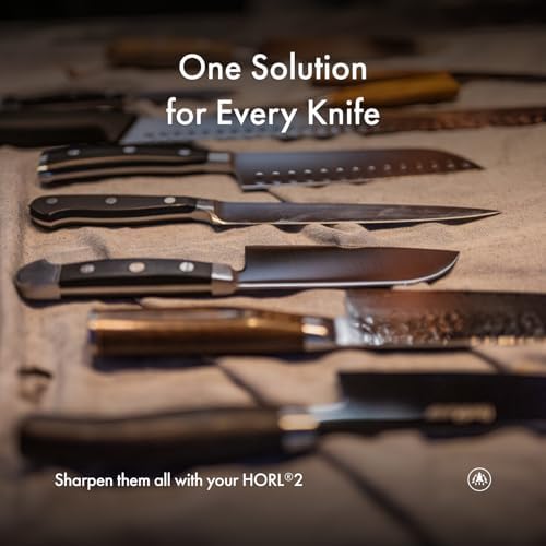 HORL 2 Walnut Rolling Knife Sharpener - Kitchen Knife Sharpener for Razor Sharp Edges Made in Germany - Easy Knife Sharpening Kit - Roller with Magnetic Holder with 15 & 20 Degrees