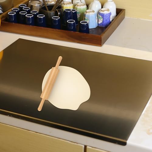 OTAVILEM Cutting Board for Kitchen, Food Grade Stainless Steel Cutting Board Non Toxic, Metal Chopping Board for Veggies, Meat, Fruits, Bread and Baking 15.7"L x 15.7"W