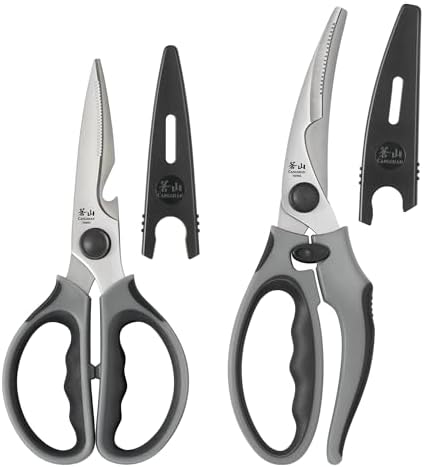 Cangshan 2-Piece Heavy-Duty Shears Set with Guards, Gray, 10300543