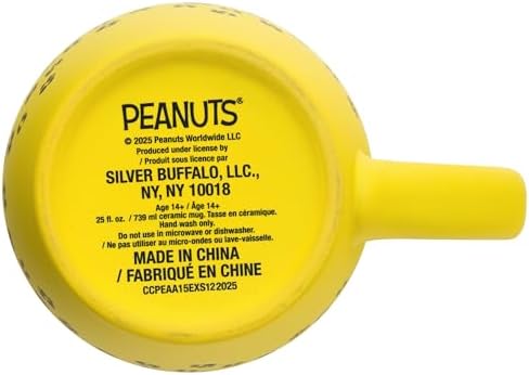 Silver Buffalo Peanuts Snoopy Paw Print Trail, Ceramic Mug, 25oz