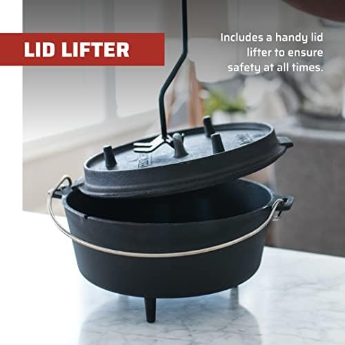 Camp Chef Cast Iron Dutch Oven, Pre-Seasoned, 6 qt