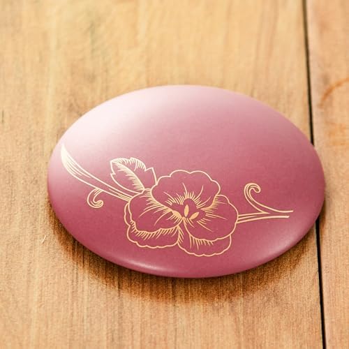 Yundu 12 OZ Ceramic Mug with Lid & Tea Strainer - Matte Purple Tea Cup with Golden Flower, Stainless Steel Infuser for Loose Leaf Tea