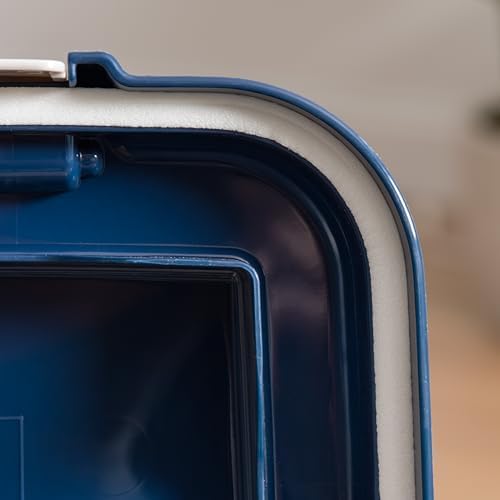 IRIS USA Dog Food Storage Container, Up to 30 lbs, Navy/Pearl, Made in USA