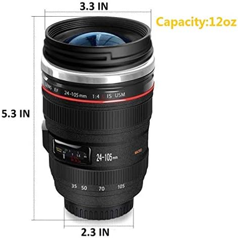 Chasing Y Camera Lens Coffee Mug -Thermal Tumbler Insulated Iced Cup with Spoon,13.5 OZ hot Coffee mug Gift for Him, Her,Mom,Dad Gifts, Photography, Friends,Camera accessories,Travel,School