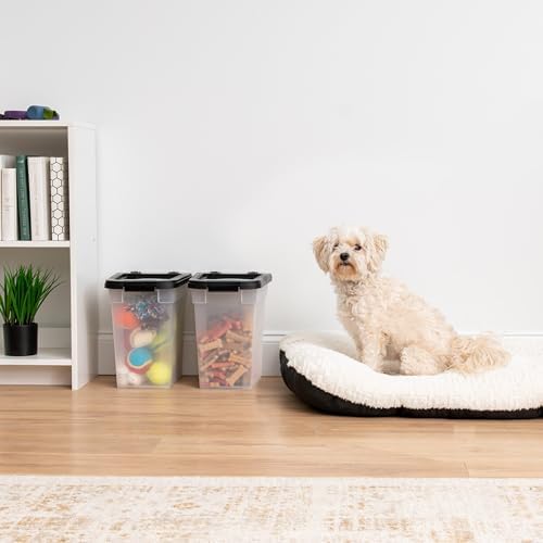 IRIS USA Dog Food Storage Container, 2-Pack, Up to 10 lbs, Black