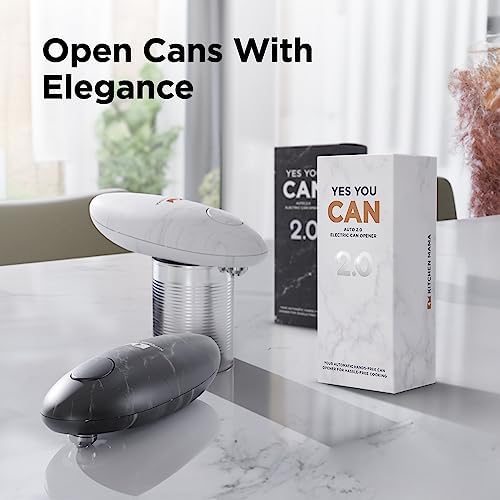 Kitchen Mama Auto 2.0 Electric Can Opener, Cordless, Marble Black
