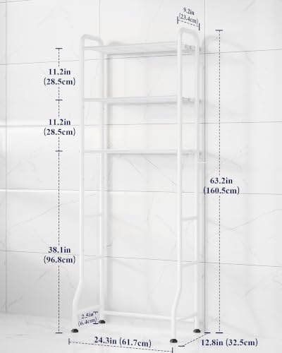 Kitsure Over Toilet Storage Rack, 63.2" H Space-Saving, Holder & Hooks