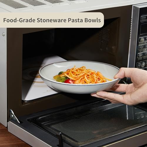 Pokini 8.75'' Ceramic Pasta Bowls Set of 4, Salad Bowls Pasta Serving Bowls
