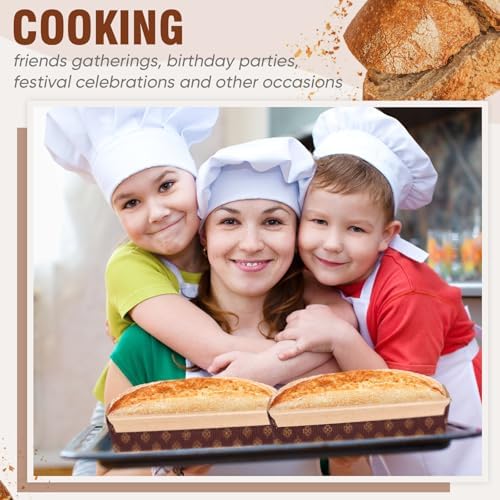 Sabary 50 Pcs Paper Baking Loaf Pan with Lids Disposable Paper Pans Mold for Christmas Winter Birthday Cake Bread Bakery Holiday Gifts(7.87 x 2.55 x 1.94 Inches)