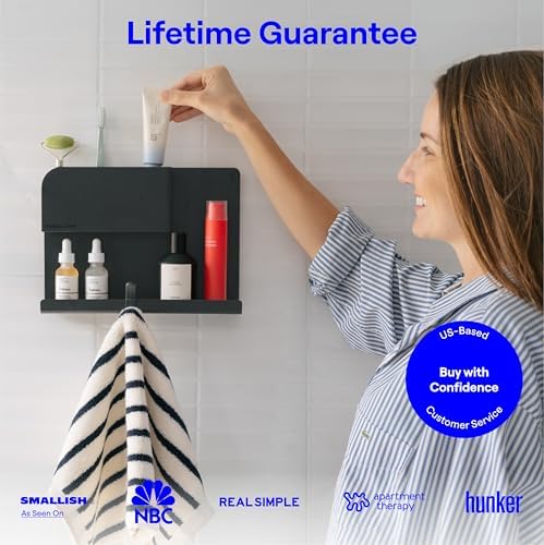 WallShelfie Bedside Wall Organizer & Dorm Decor for Dorm Room - 2.0, Black