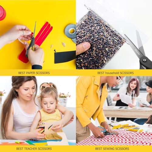 iBayam 8.5" All Purpose Nonstick Scissors, Titanium Scissors for Kids Craft (Pack of 2)