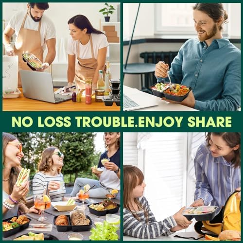 Glotoch Express 10 Pack 32 oz 2-Compartment Meal Prep Containers with Lids