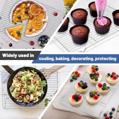 TeamFar Cooling Rack, 16.6” x 11.45” Stainless Steel Wire Baking Rack, 2PCS
