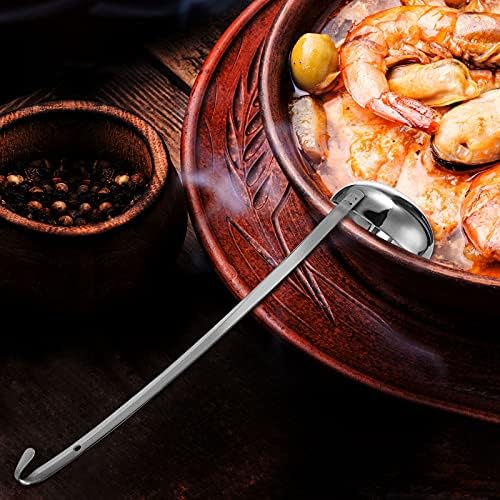 Meekoo 3 Pcs Stainless Steel Ladles Soup with Long Handle, 6oz