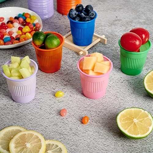 Lilymicky 500 Pack 3 oz Plastic Cups in 5 colors, Great for Bathroom Cups