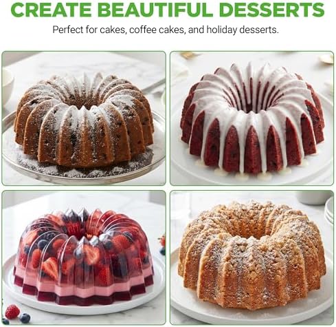 NutriChef Cake Pan - 10 Cups Die Cast Fluted Aluminum Cake Mold, Nonstick for Easy Release and Even Bake, Durable Design, Ideal for Desserts and Casseroles