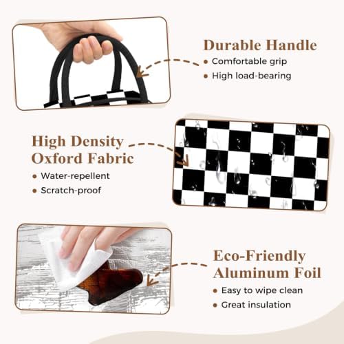 DALINDA Lunch Bag Lunch Box for Women Men, Insulated Lunch Bags Water-Resistant Cute Cooler Lunch Tote Bag, Reusable Large Capacity for Work Travel Picnic