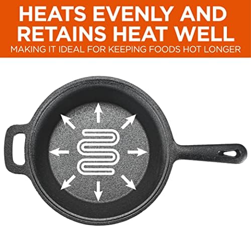 Commercial Chef 2-Qt. Saucepan with Lid, Pre-Seasoned Cast Iron, CHCI20