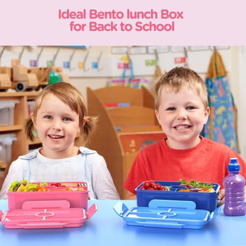 Jelife Kids Lunch Bento Box, Large Bento-Style Leakproof Lunch Boxes, Pink