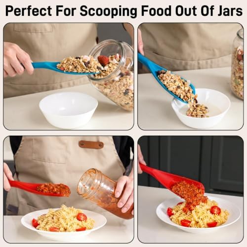 3 PACK Silicone Cooking Spatula & Spoon for Nonstick Cookware, BPA-Free