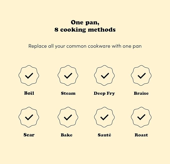 frök All-In-One Platinum Non-Stick Fry Pan Meets Wok with Lid, 11-Inch, Blush & Rose Gold