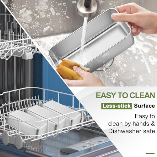 P&P CHEF Loaf Pan, 9 x 5 Inch Stainless Steel Bread Pan, (Silver, 12Pcs)