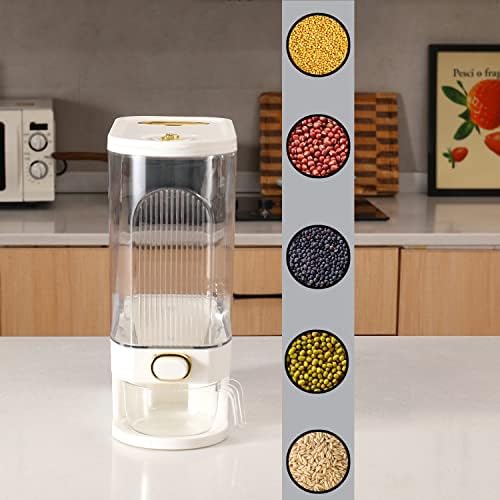 Sooyee Clear Rice Dispenser, Large Cereal Dispenser with Lid