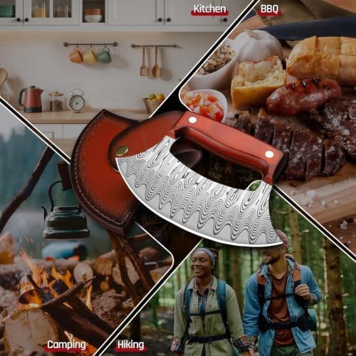 ROCOCO Pizza Cutter Ulu Knife – Mezzaluna Rocker Chopper