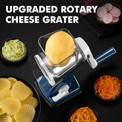 Geedel Upgraded Rotary Cheese Grater Hand Crank, Vegetable Shredder Slicer